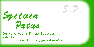 szilvia patus business card